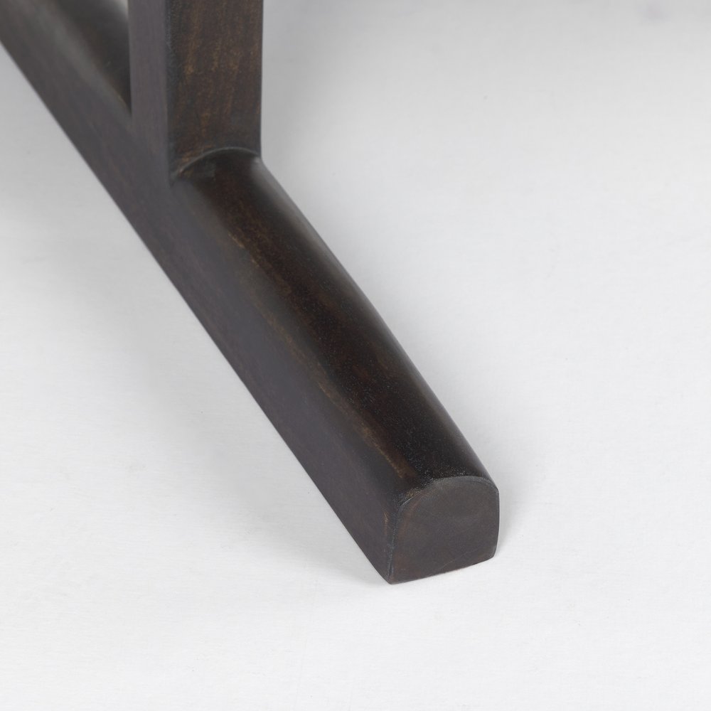 55" Dark Brown Solid Wood Double Pedestal Coffee Table