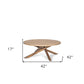 42" Natural Solid Wood Round Cross Legs Coffee Table