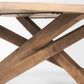 42" Natural Solid Wood Round Cross Legs Coffee Table
