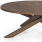 42" Brown Solid Wood Round Cross Legs Coffee Table