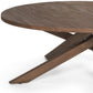 42" Brown Solid Wood Round Cross Legs Coffee Table