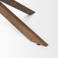 42" Brown Solid Wood Round Cross Legs Coffee Table