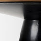 63" Brown and Black Solid Wood and Metal Pedestal Base Round Top Dining Table