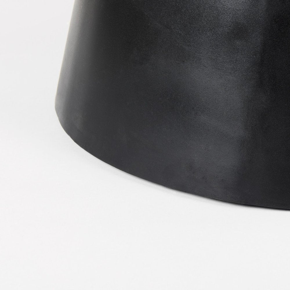 63" Brown and Black Solid Wood and Metal Pedestal Base Round Top Dining Table