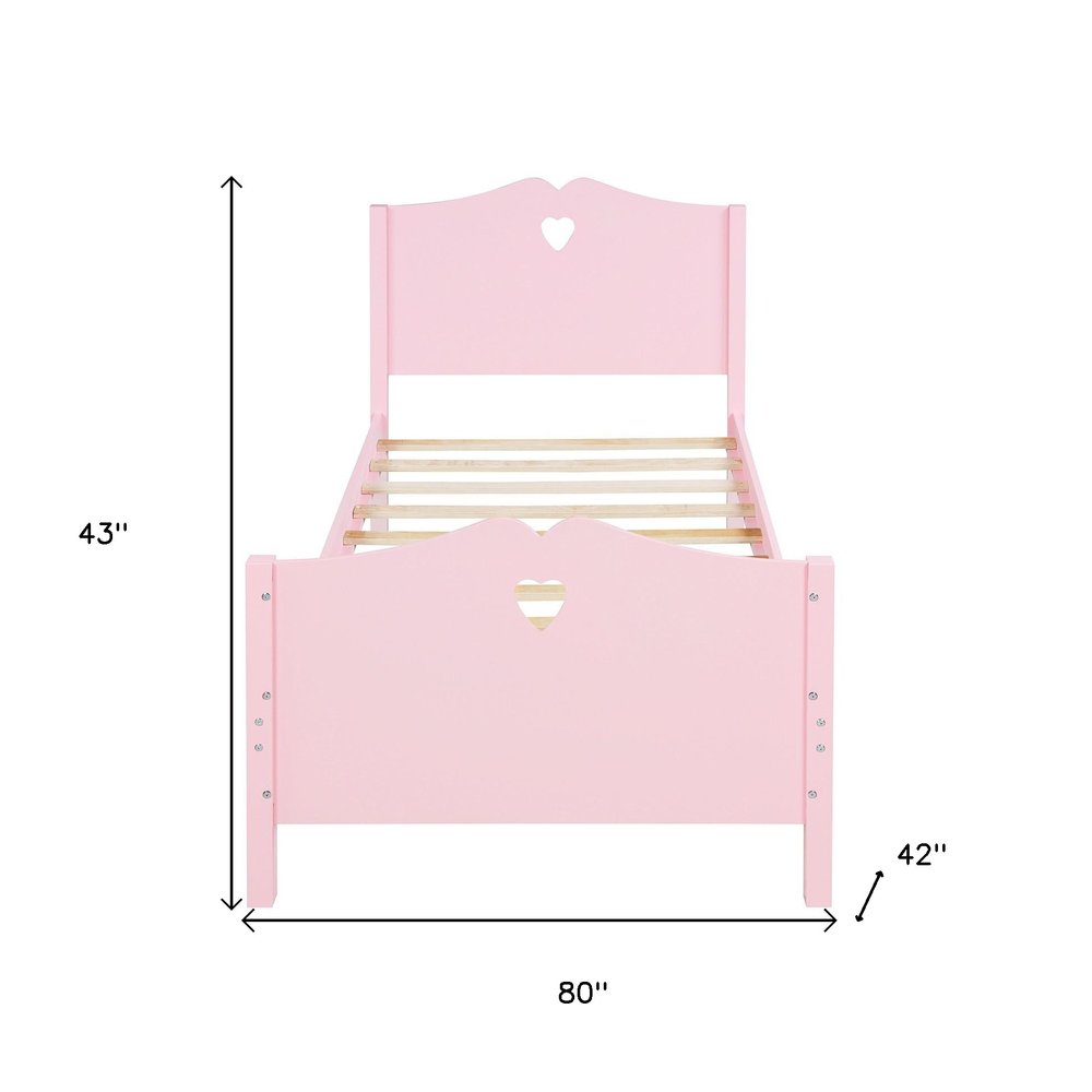 Pink Wood Twin Bed Frame