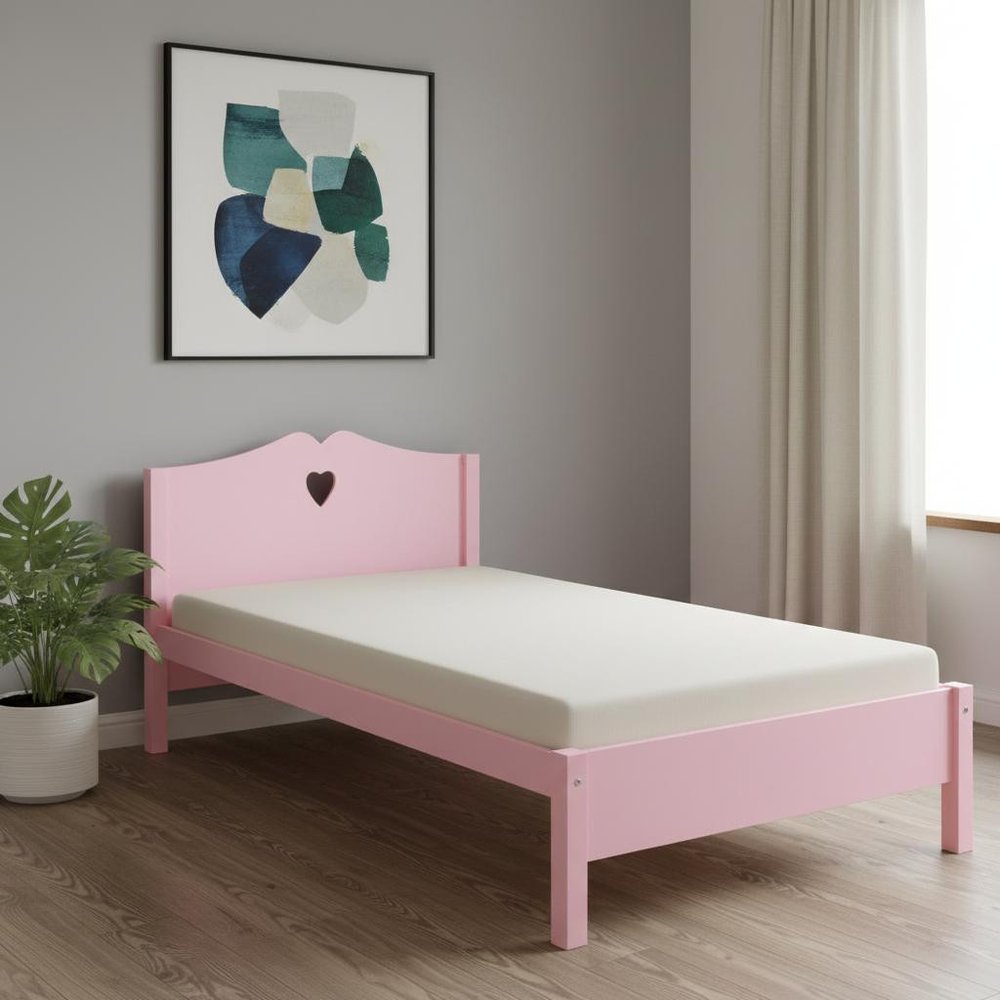Pink Wood Twin Bed Frame
