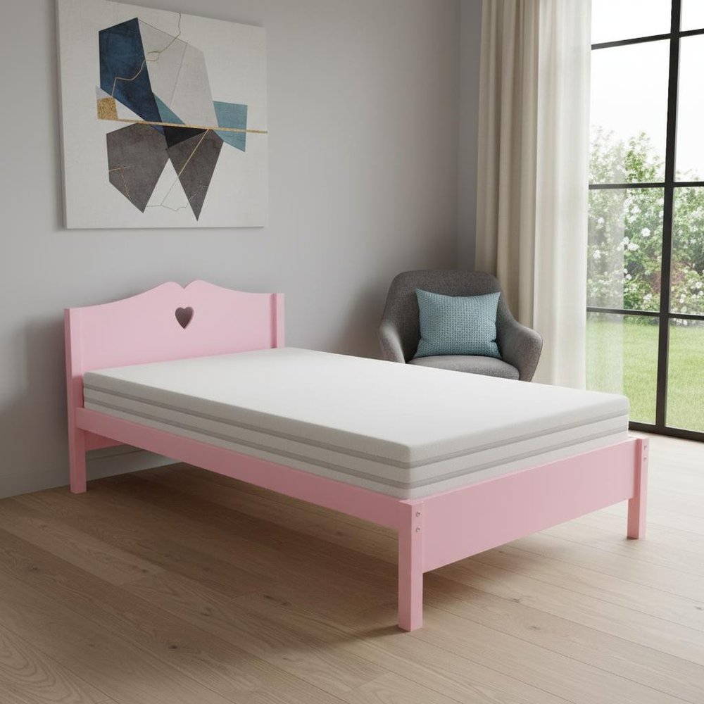 Pink Wood Twin Bed Frame
