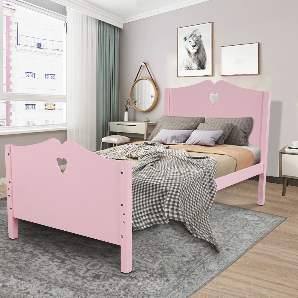 Pink Wood Twin Bed Frame