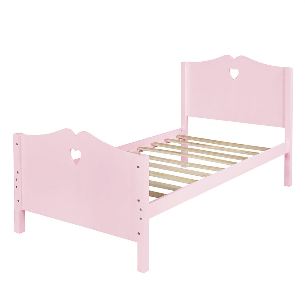 Pink Wood Twin Bed Frame