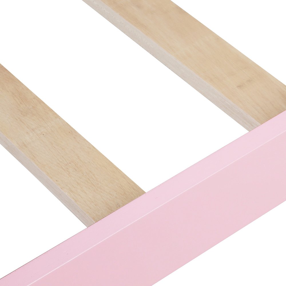 Pink Wood Twin Bed Frame
