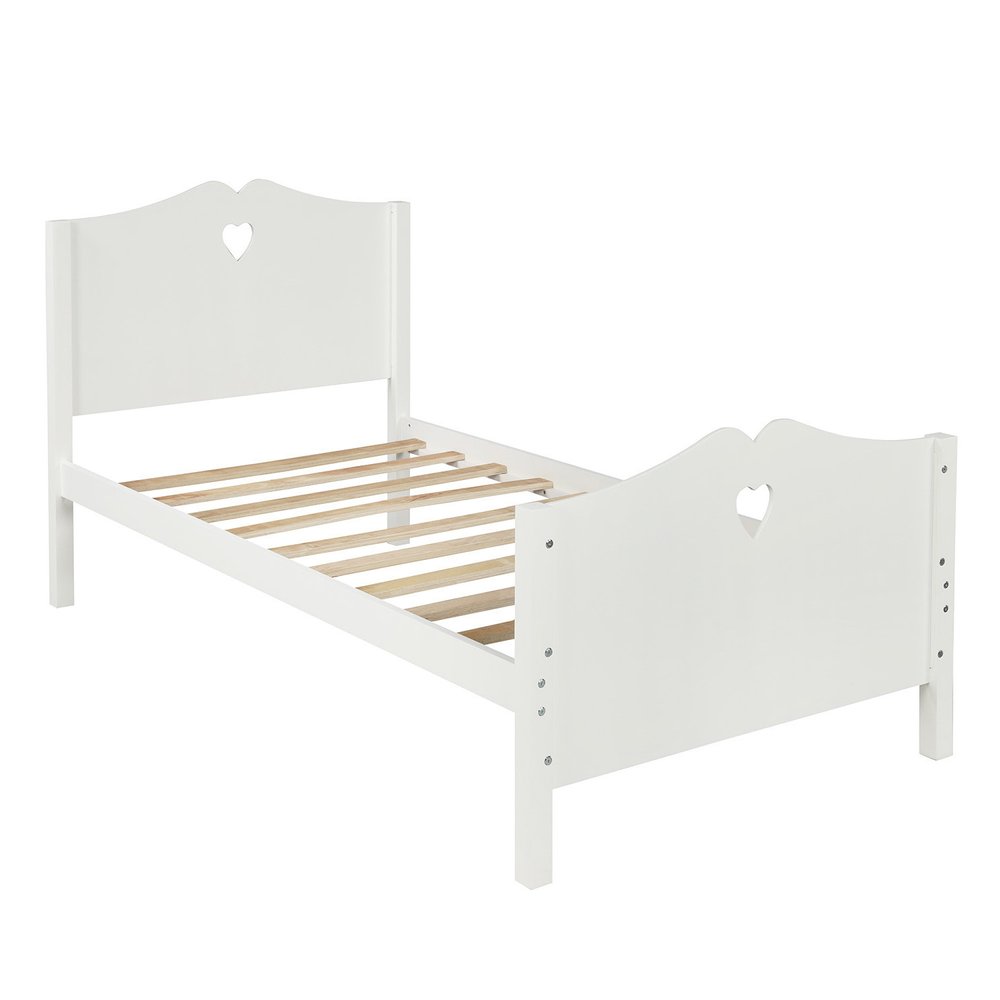 White Wood Twin Bed Frame