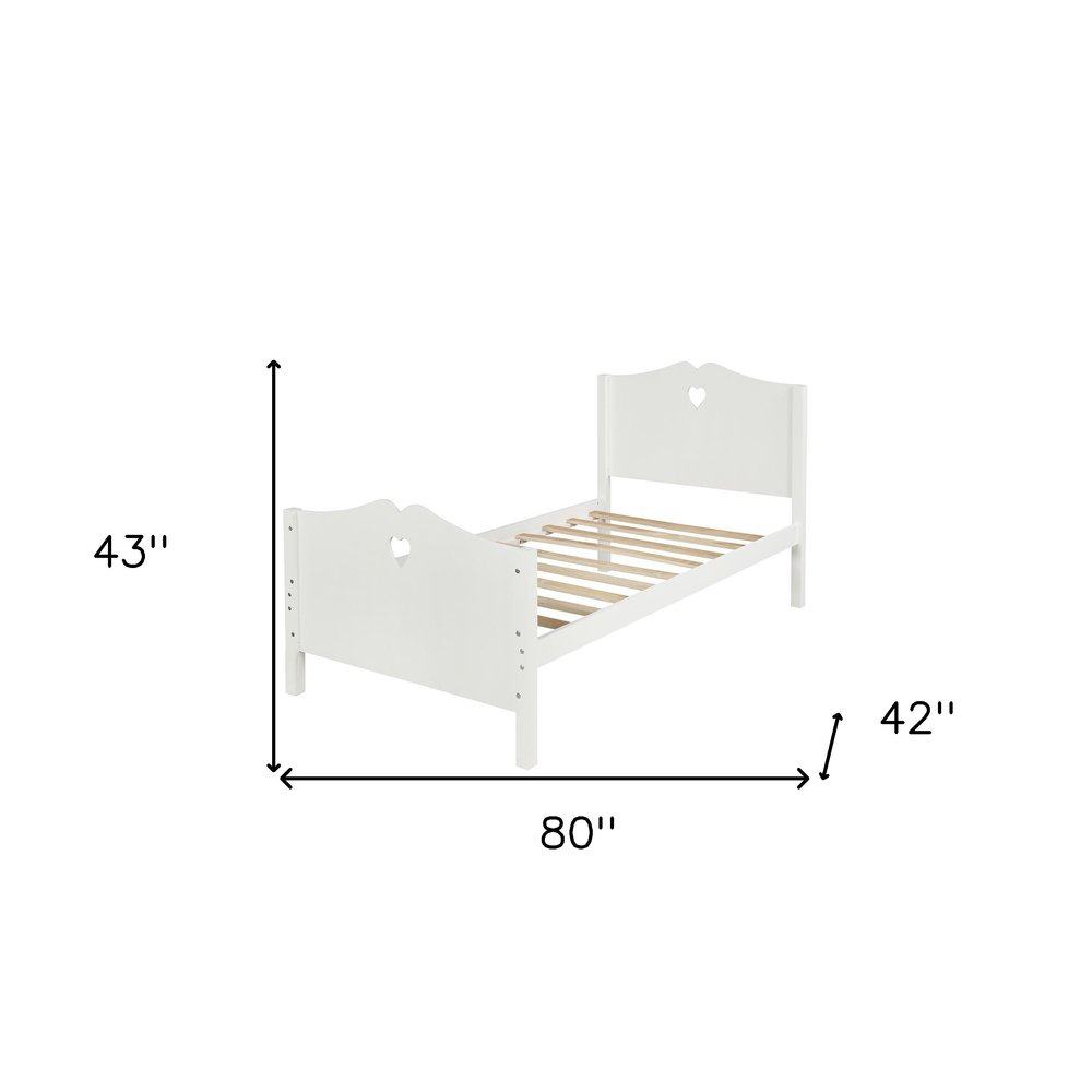 White Wood Twin Bed Frame