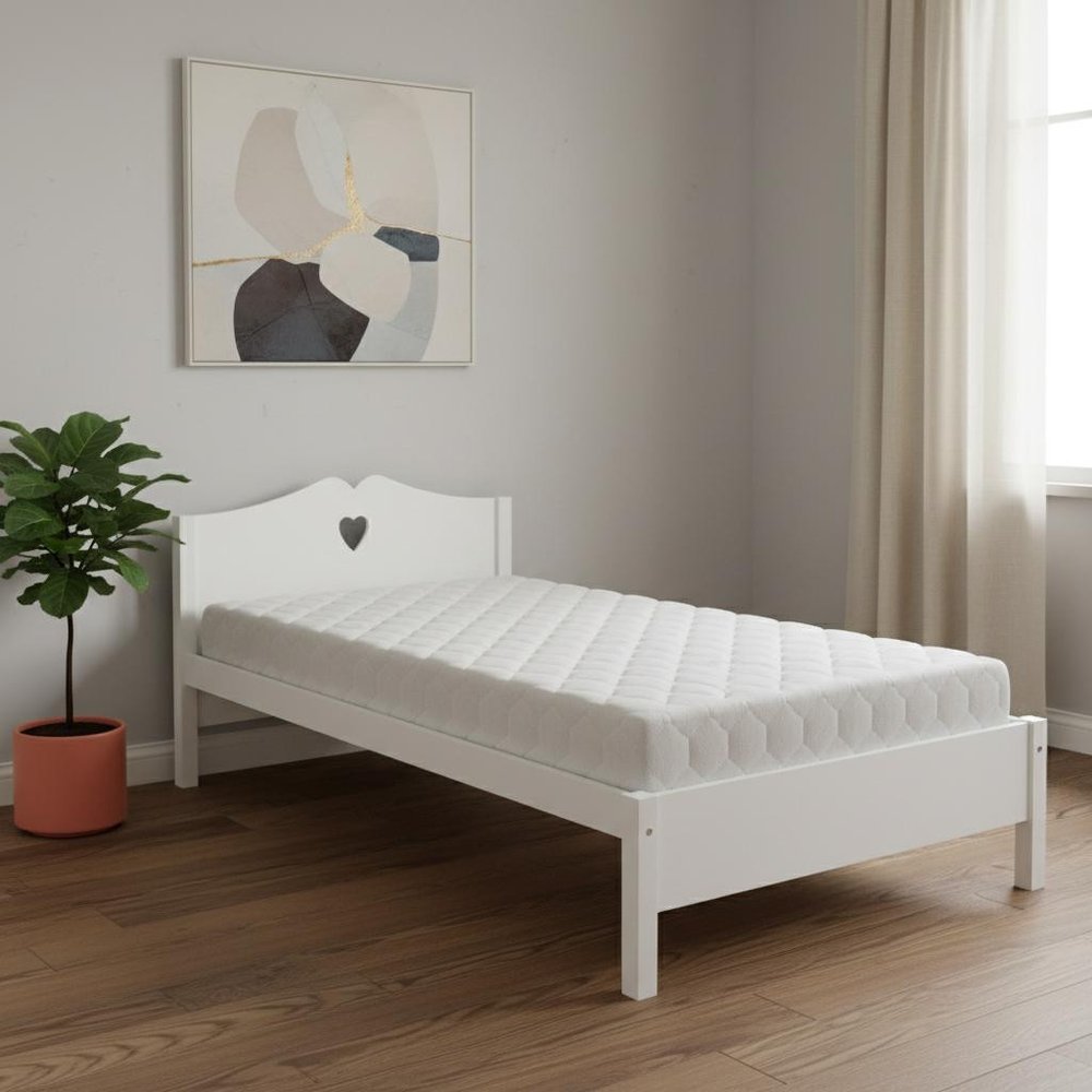 White Wood Twin Bed Frame