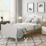 White Wood Twin Bed Frame