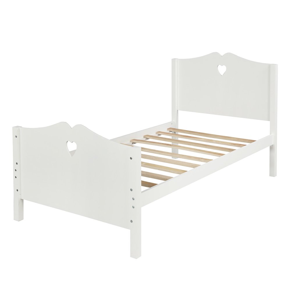 White Wood Twin Bed Frame