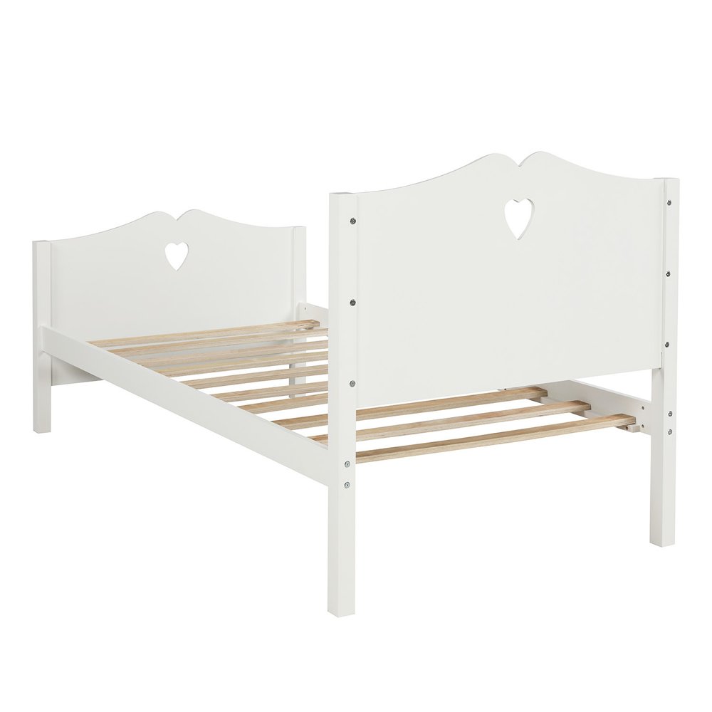 White Wood Twin Bed Frame