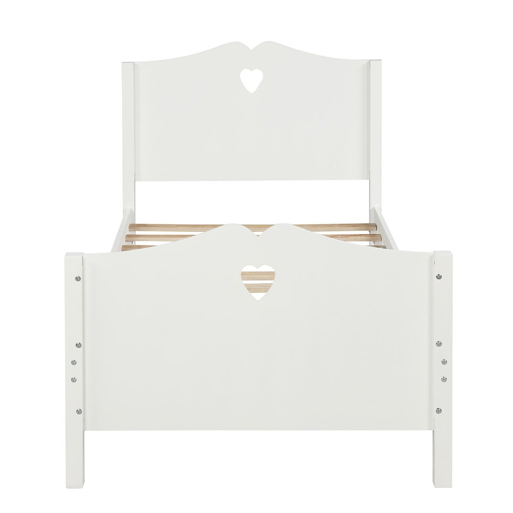 White Wood Twin Bed Frame