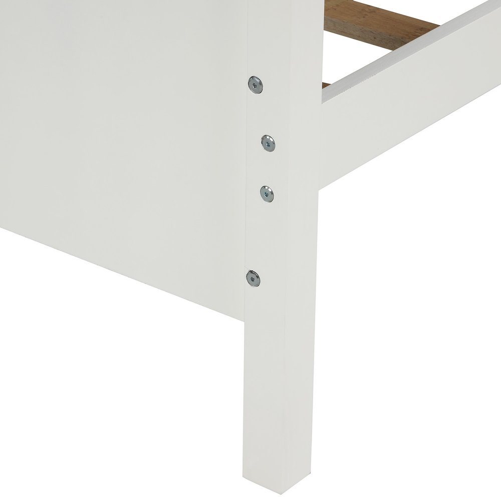 White Wood Twin Bed Frame