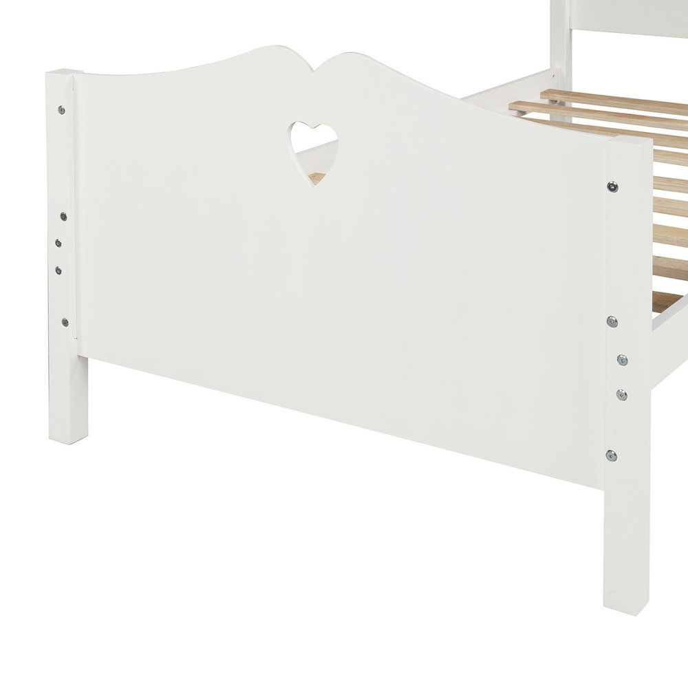 White Wood Twin Bed Frame