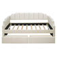 Beige Upholstered Twin Bed Frame