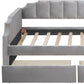 Gray Upholstered Twin Bed Frame