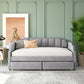 Gray Upholstered Twin Bed Frame