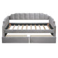 Gray Upholstered Twin Bed Frame