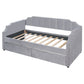 Gray Upholstered Twin Bed Frame