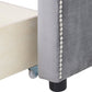 Gray Upholstered Twin Bed Frame