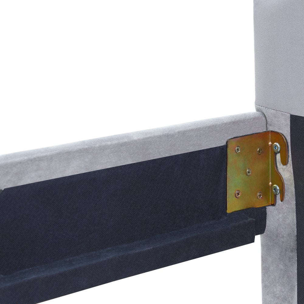 Gray Upholstered Twin Bed Frame