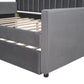 Gray Upholstered Full Bed Frame With Trundle