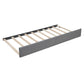 Gray Upholstered Full Bed Frame With Trundle