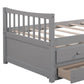 Gray Wood Twin Bed Frame With Drawers