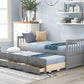 Gray Wood Twin Bed Frame With Drawers