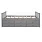 Gray Wood Twin Bed Frame With Drawers