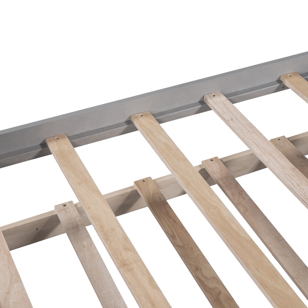 Gray Wood Twin Bed Frame With Drawers