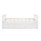 White Wood Twin Bed Frame With Drawers