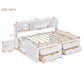 White Wood Full Bed Frame With Drawers