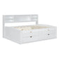 White Wood Full Bed Frame With Drawers