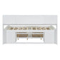 White Wood Full Bed Frame With Drawers