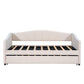 Beige Upholstered Twin Bed Frame With Trundle
