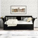 Espresso Wood Twin Bed Frame With Trundle
