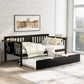 Espresso Wood Twin Bed Frame With Trundle