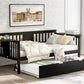 Espresso Wood Twin Bed Frame With Trundle
