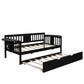 Espresso Wood Twin Bed Frame With Trundle