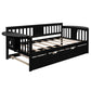 Espresso Wood Twin Bed Frame With Trundle