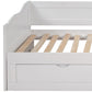 White Wood Twin Bed Frame With Drawers