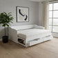 White Wood Twin Bed Frame With Drawers
