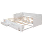 White Wood Twin Bed Frame With Drawers
