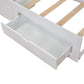 White Wood Twin Bed Frame With Drawers